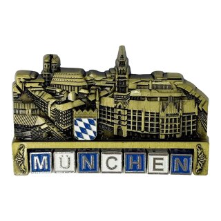 München Metallmagnet Buchstabenwürfeln Stadtmotiv - Gold