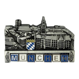 München Metallmagnet Buchstabenwürfeln Stadtmotiv - Silber