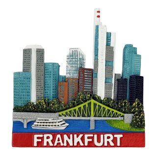 Kühlschrankmagnet – Skyline & Eiserner Steg Motiv – Frankfurt