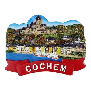 Kühlschrankmagnet Cochem Souvenir – Moselstadt mit Reichsburg - Cochem