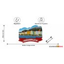 Kühlschrankmagnet – Stadtansicht mit bunten...