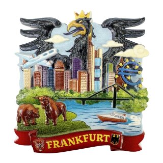 Frankfurt Kühlschrankmagnet 3D Skyline Adler Souvenir Magnet Reiseandenken