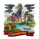 Frankfurt Kühlschrankmagnet 3D Skyline Adler...