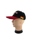 Basecap Nürnberg-Wappen und Nürnberg Schrift, Schwarz mit rotem Schirmrand