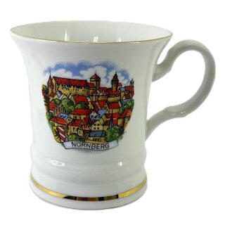 Kaffeehaferl, Barockhenkel Gold Groß 10,2 cm Nürnberg Tasse