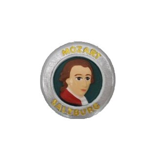 Magnet Salzburg Mozart Taler Silber mit Gold