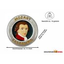 Magnet Salzburg Mozart Taler Silber mit Gold