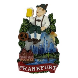 Magnet Polyresin Kühlschrankmagnet Souvenir Mitbringsel Tracht Figur - Frankfurt