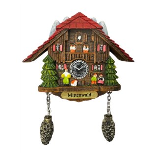 Kühlschrankmagnet Alpen Kuckucksuhr Magnet  Urlaubserinnerung Mitbringsel Deko - Mittenwald