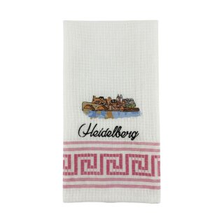 Geschirrtuch Tuch Handtuch ca. 60 x 40cm Heidelberg Schloss mit Alter Brücke Pflaume