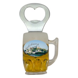 Flaschenöffner Bierkrug Massbier Bier Magnet Salzburg