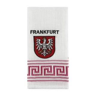 Geschirrtuch Tuch Handtuch ca. 60 x 40cm Deutschland Frankfurt Stadtwappen Pflaume