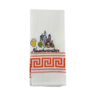 Geschirrtuch Tuch Handtuch ca. 60 x 40cm Deutschland Neuschwanstein Schloss Orange