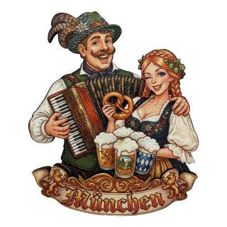 Holzmagnet Germany Deutschland München Kühlschrankmagnet Magnet