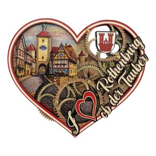 Holzmagnet Rothenburg ob der Tauber Herz, Made in EU