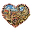 Holzmagnet München Herz, Made in EU