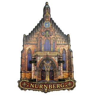 Holzmagnet Holz Kirche Magnet Tür Beweglich - Nürnberg Frauenkirche