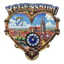 Holzmagnet Regensburg Herz mit Tür, Made in EU
