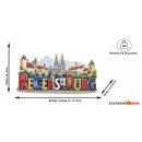 Holzmagnet Holz Magnet Schriftzug City View - Regensburg