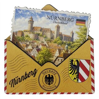 Holzmagnet Holz Magnet Briefumschlag Post - Nürnberg
