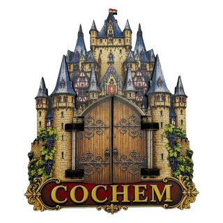 Holzmagnet Holz Reichsburg Magnet  Tür Beweglich - Cochem