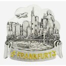 Magnet Polyresin Skyline Silber Frankfurt