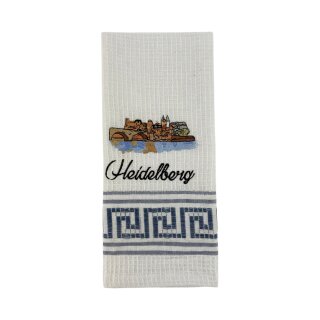 Geschirrtuch Tuch Handtuch ca. 60 x 40cm Heidelberg Schloss mit Alter Brücke Blau